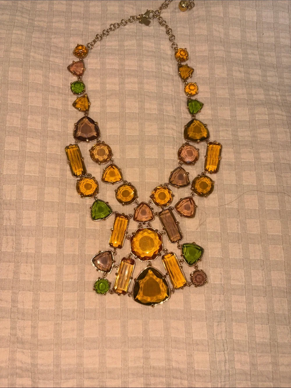 kate spade Multicolor Crystal Statement Necklace in Yellow, Green